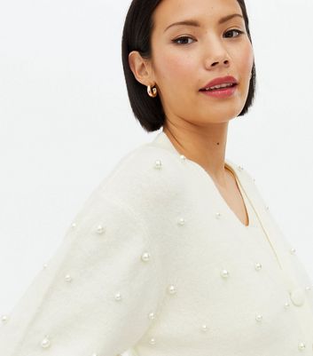 white embellished cardigan