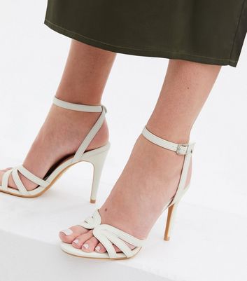 White hot sale caged heels