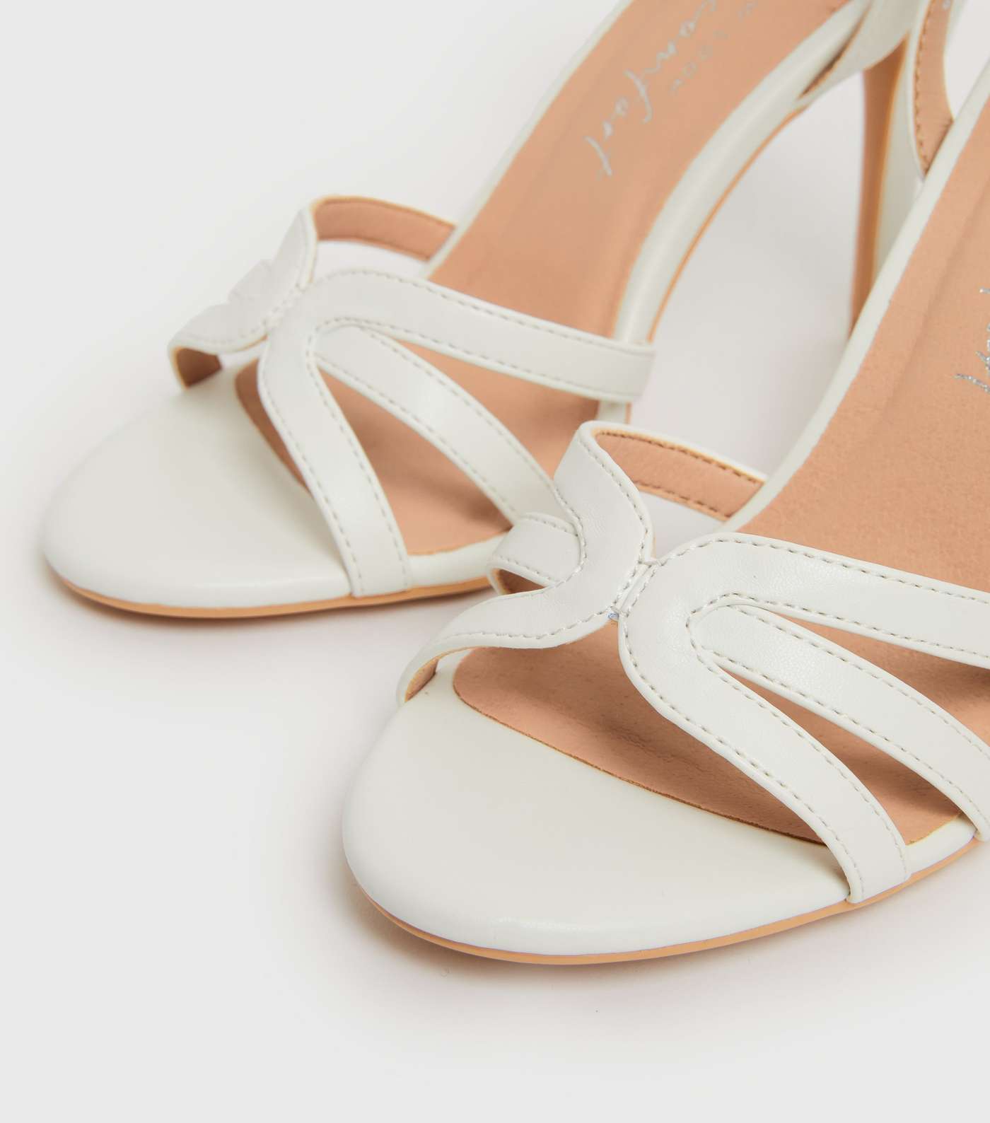 White Caged Stiletto Heel Sandals Image 4