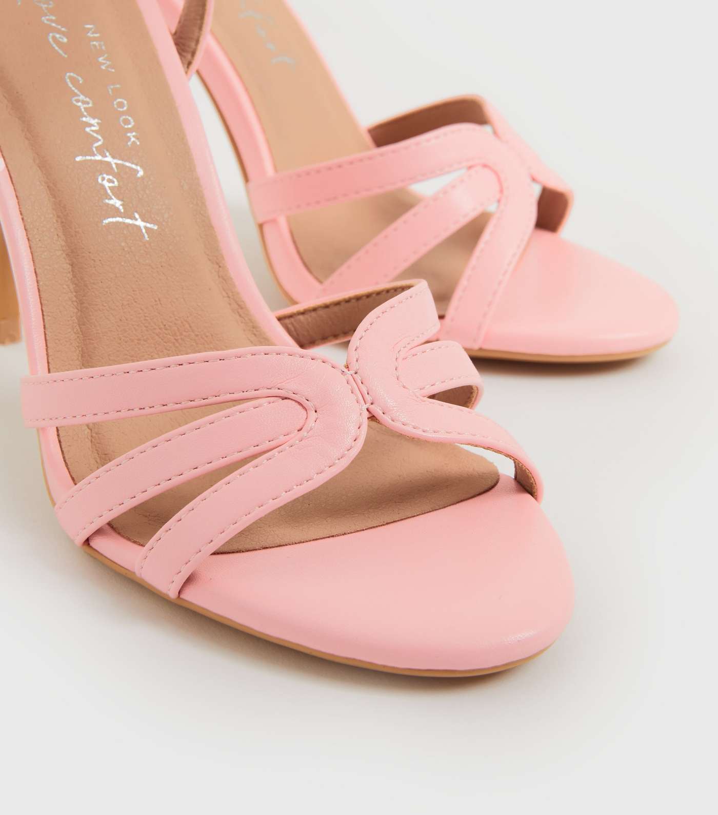 Pink Caged Stiletto Heel Sandals Image 4