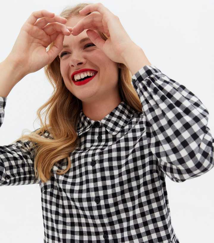 black and white gingham shirt womens