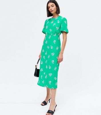 new look green daisy dress