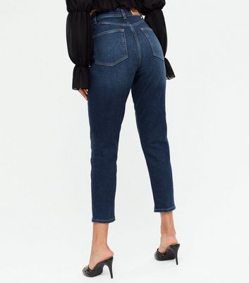 NA-KD Women's Blue Rinse Wash Comfort Mom Jeans New Look - UK 6
