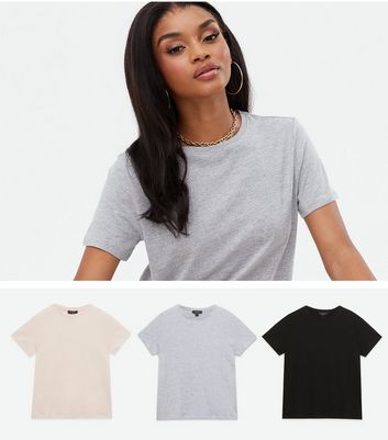 Pale Pink Grey and Black T-Shirts 
