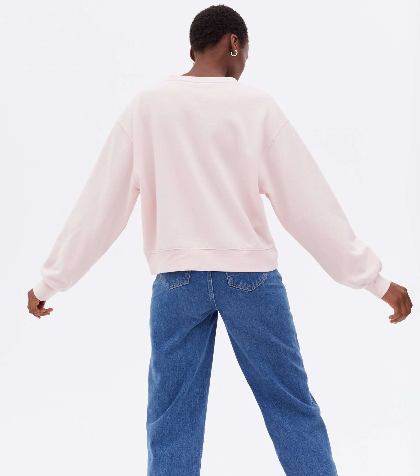 Tall 2 Pack Pale Pink and White Crew Sweatshirts Image 4