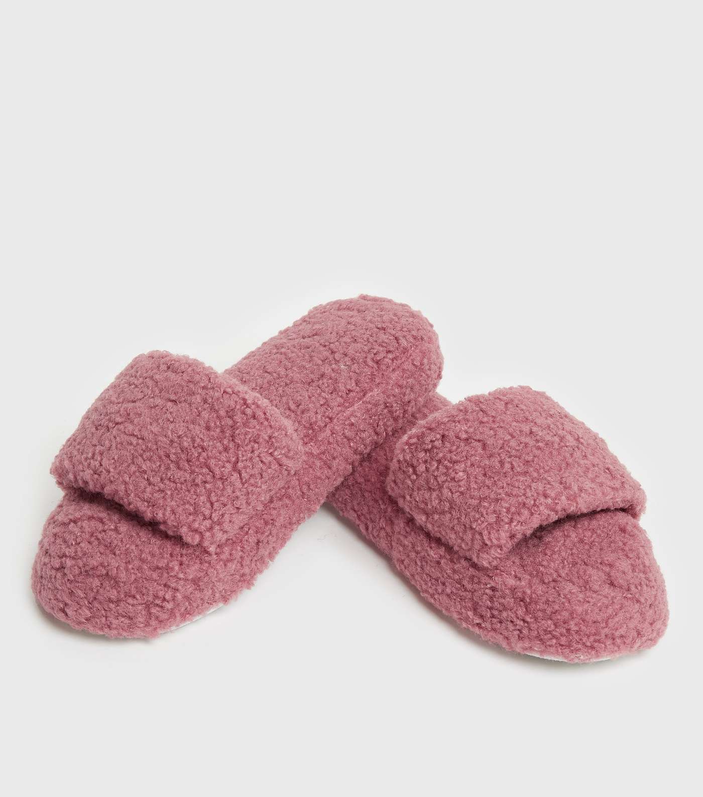 Pink Teddy Chunky Slider Slippers Image 3