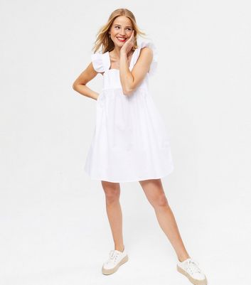 new look white poplin dress