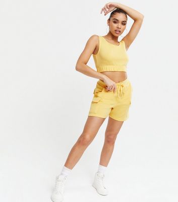 yellow crop top new look