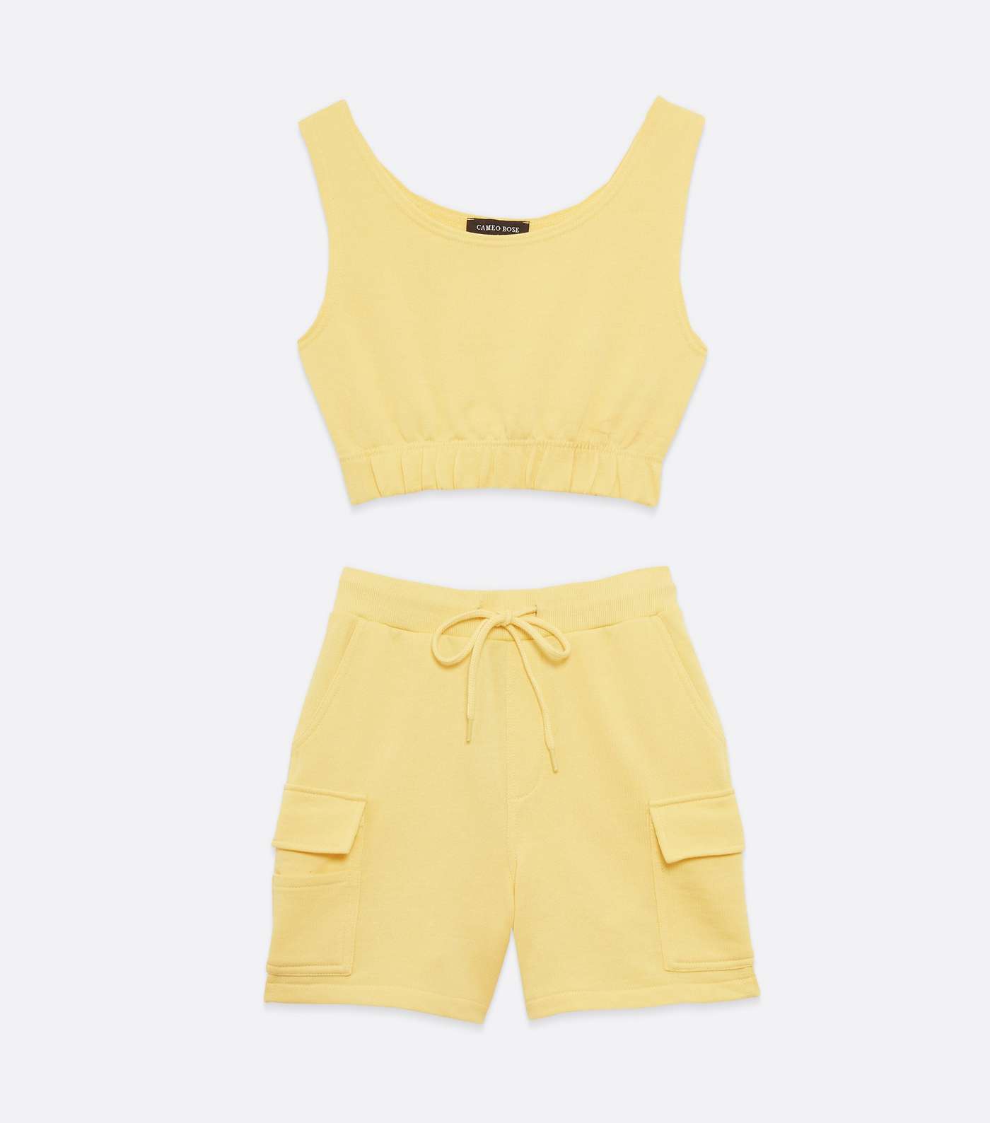 Cameo Rose Pale Yellow Utility Crop Top and Shorts Set Image 5