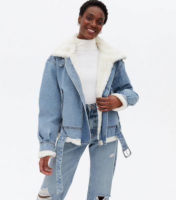 Fur lined 2024 jeans jacket