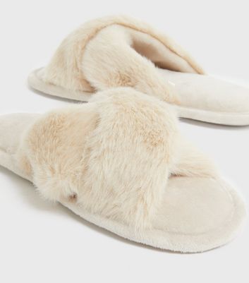 slippers off white