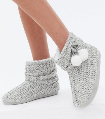 grey knit boots