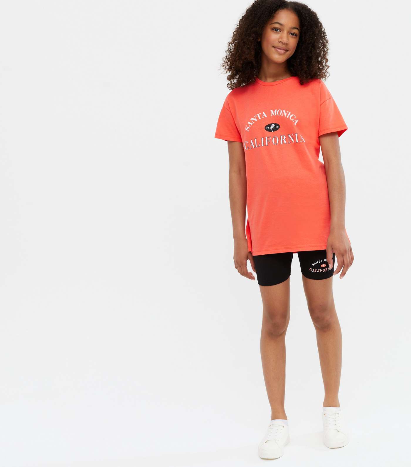Girls Coral Santa Monica T-Shirt and Shorts Set Image 2