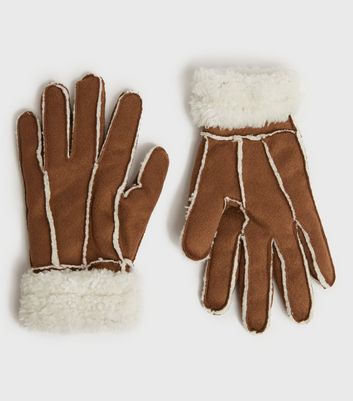 new look sheepskin gloves