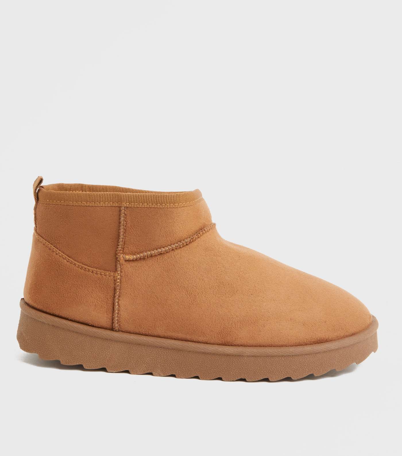 Girls Tan Faux Shearling Lined Chunky Ankle Boots