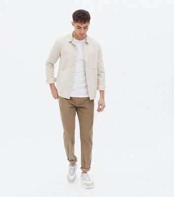 Light Brown Cord Straight Fit Trousers