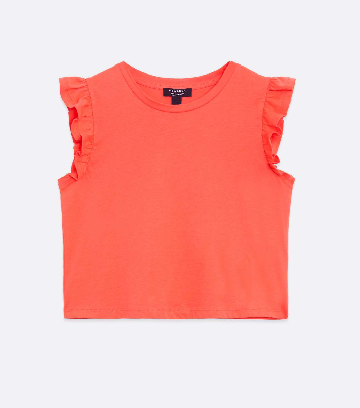 Girls Coral Frill Sleeve T-Shirt Image 5