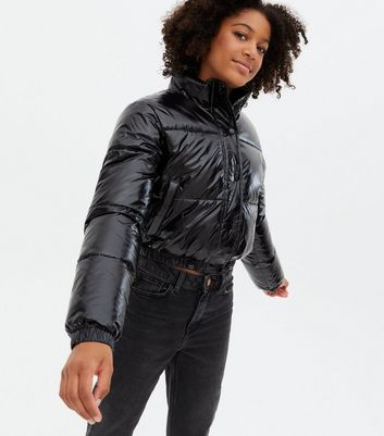 ladies black puffer coats