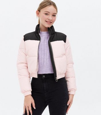 Girls pink cheap puffer jacket