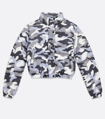 black camo puffer jacket