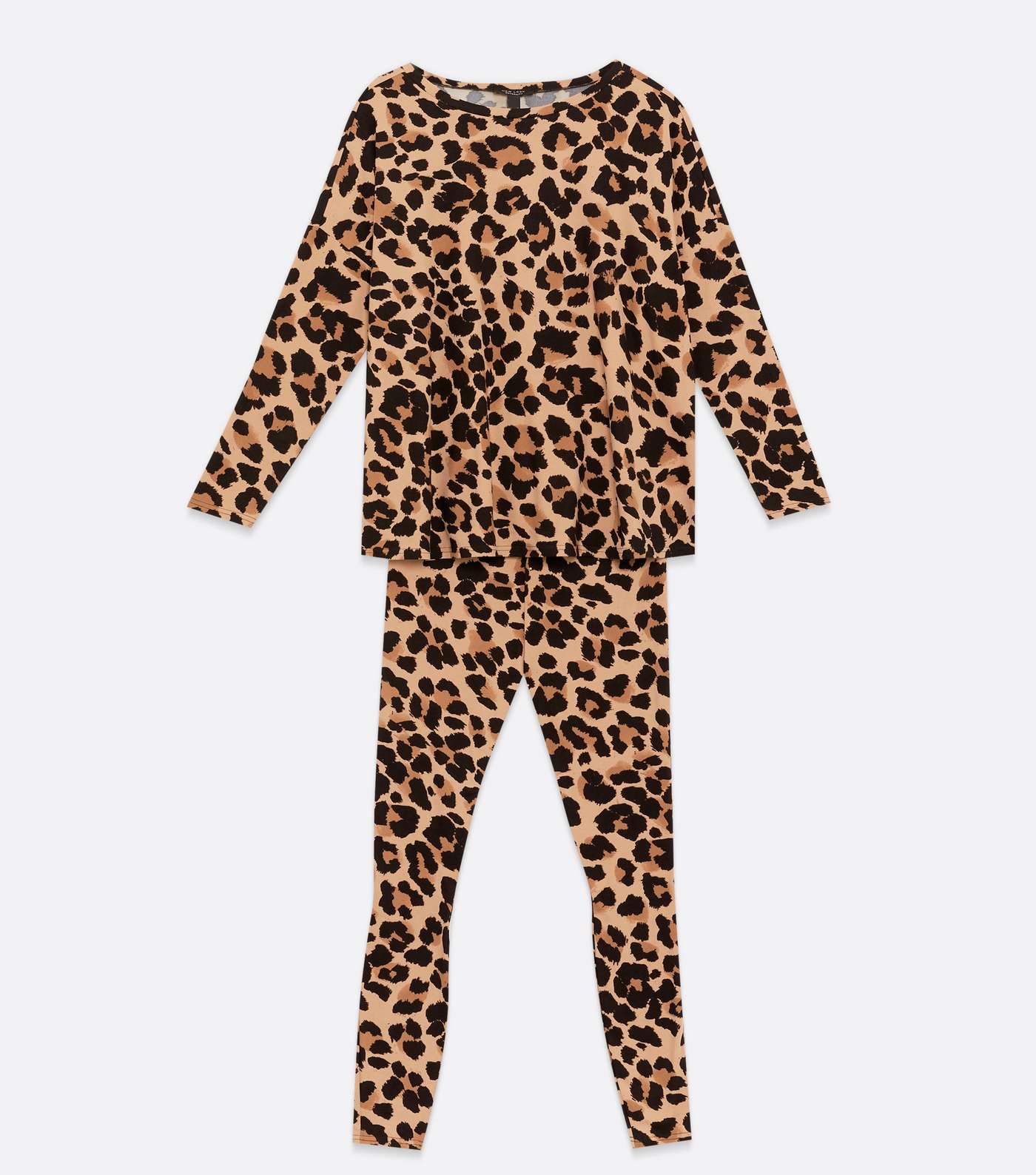 Maternity Brown Leopard Print Soft Touch Legging Pyjama Set Image 5