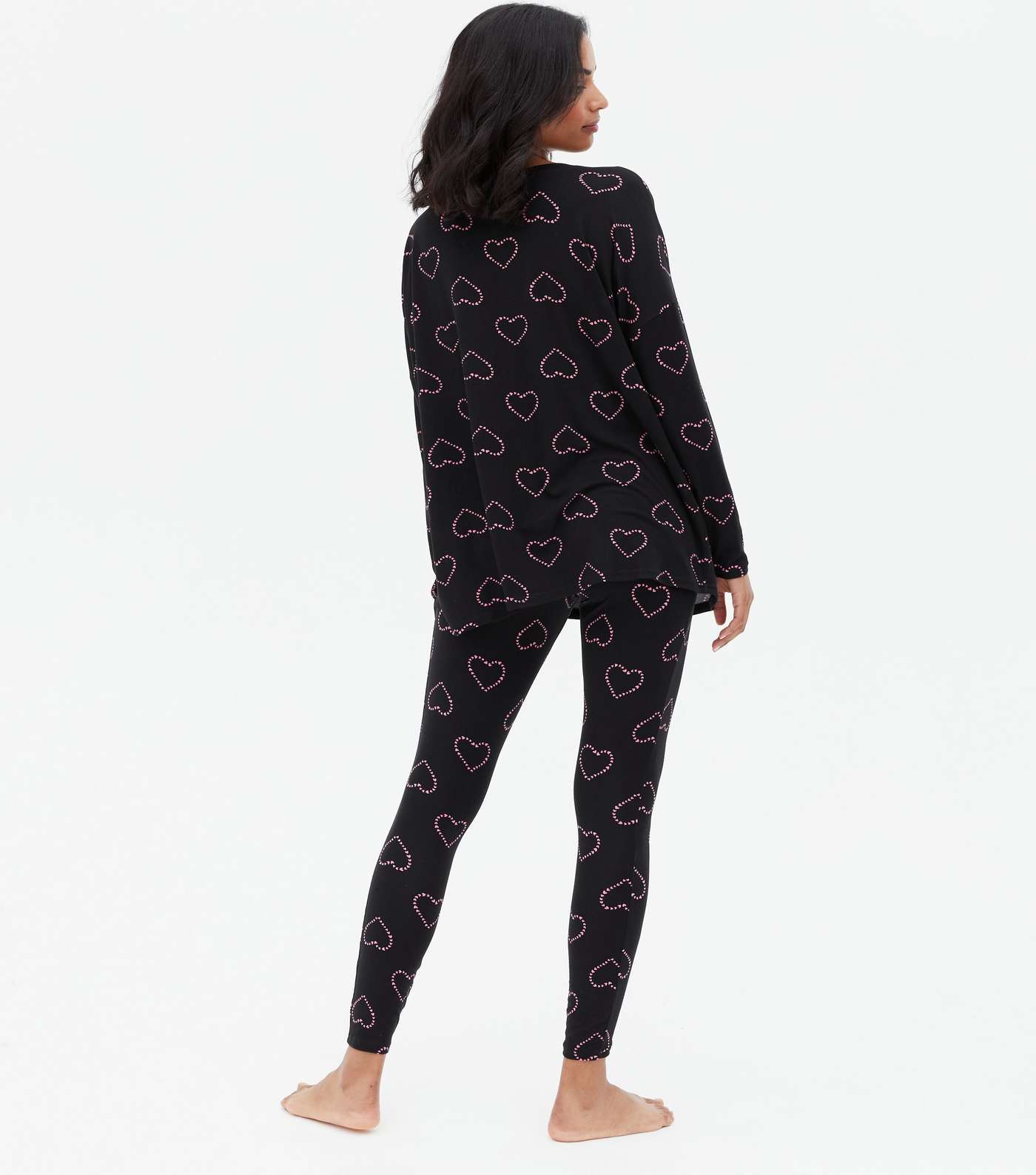 Maternity Black Heart Soft Touch Matching Family Pyjama Set Image 4
