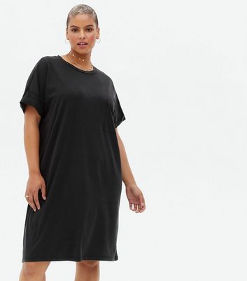 Noisy May Curves Black Mini T Shirt Dress New Look