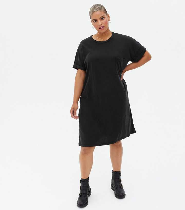 new look black t shirt dress