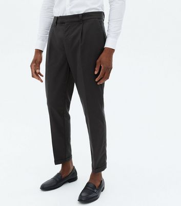 Dark Grey Pleated Roll Hem Tapered 