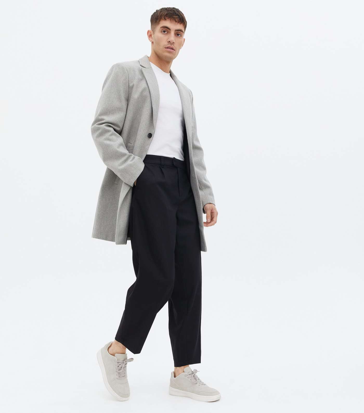 Black Relaxed Fit Straight Leg Trousers