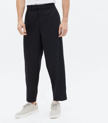 Black Relaxed Fit Straight Leg Trousers  New Look