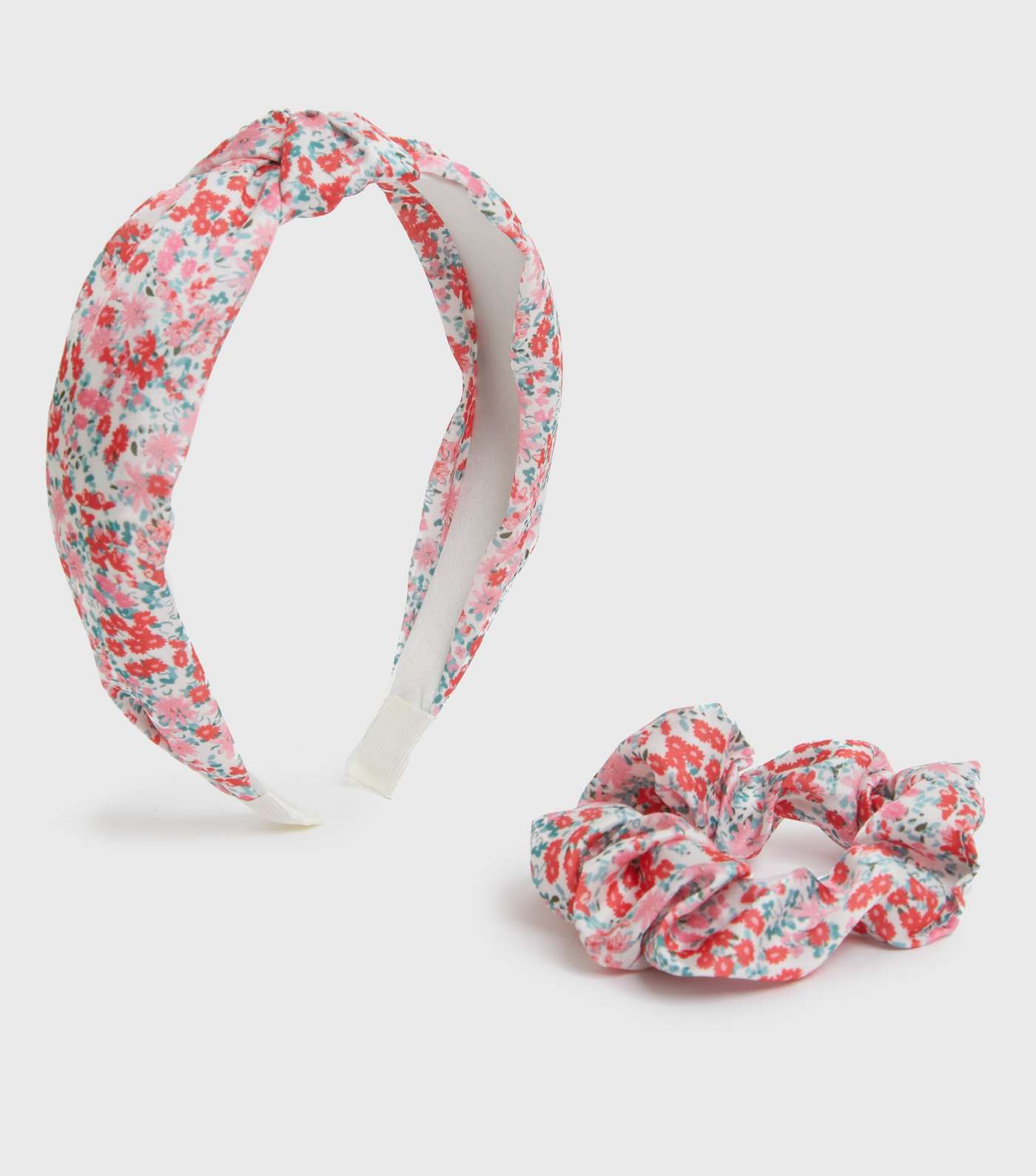 2 Pack Pink Ditsy Floral Headband and Scrunchie