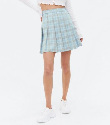 Light blue plaid outlet skirt