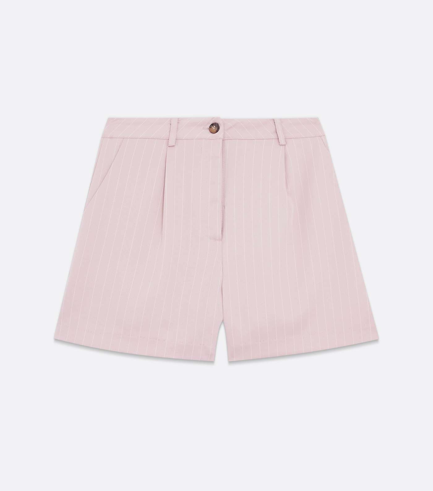 Pink Pinstripe High Waist Shorts Image 5