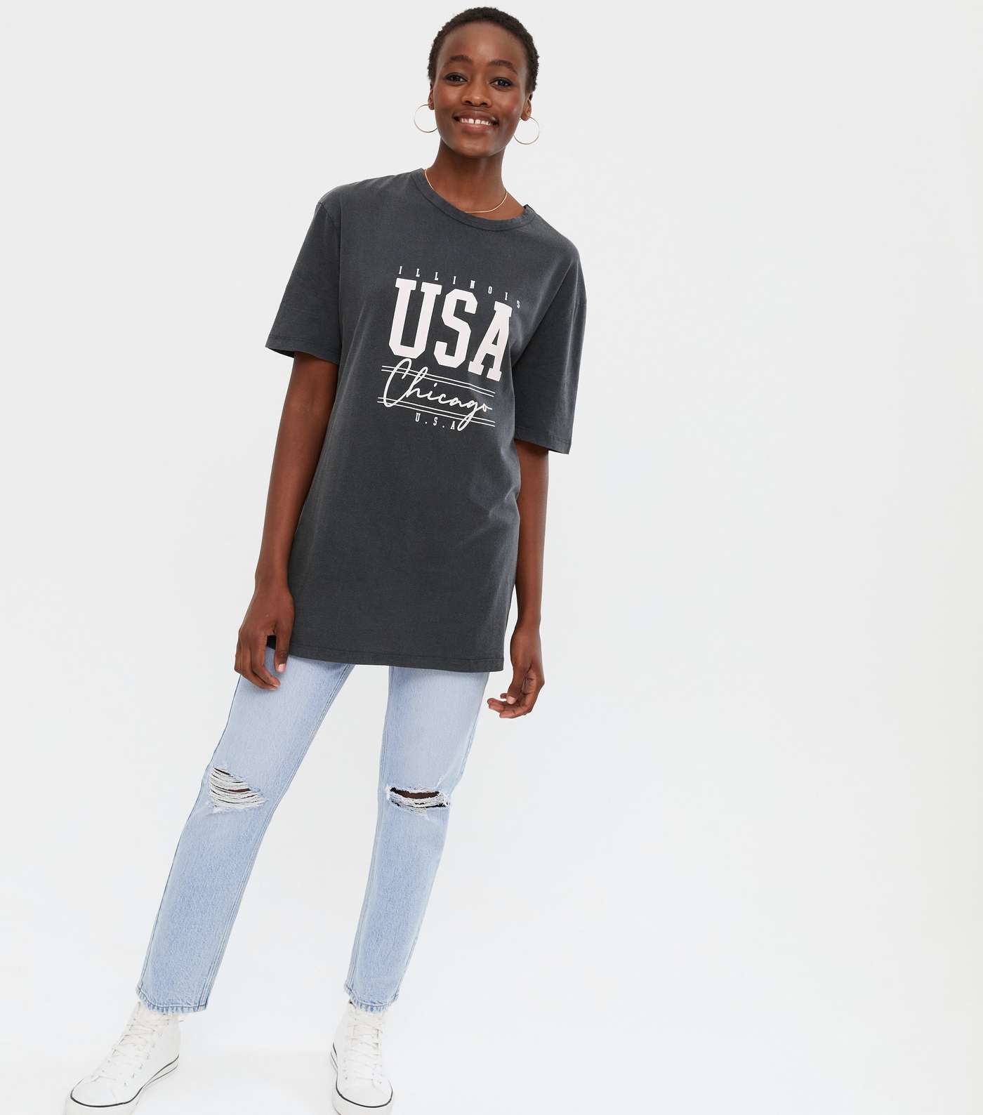 Tall Grey USA Logo T-Shirt Image 2