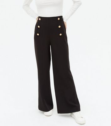 wide leg button trousers