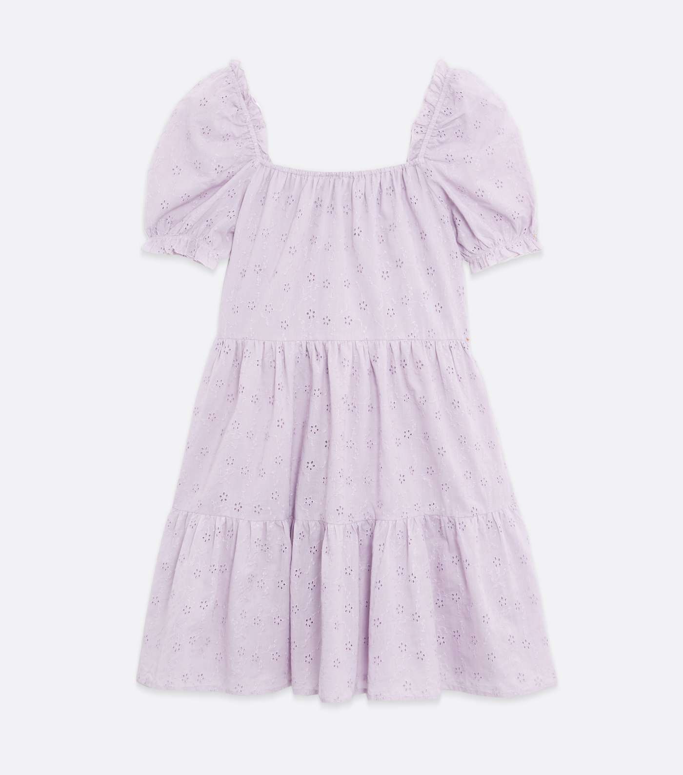 Blue Vanilla Lilac Broderie Puff Sleeve Smock Dress Image 5
