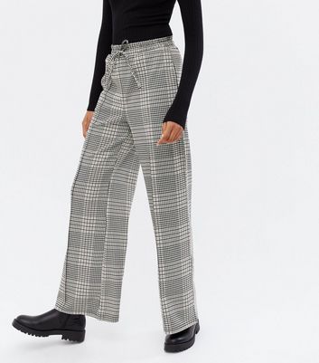 Tall Brown Check Wide Leg Tie Waist 
