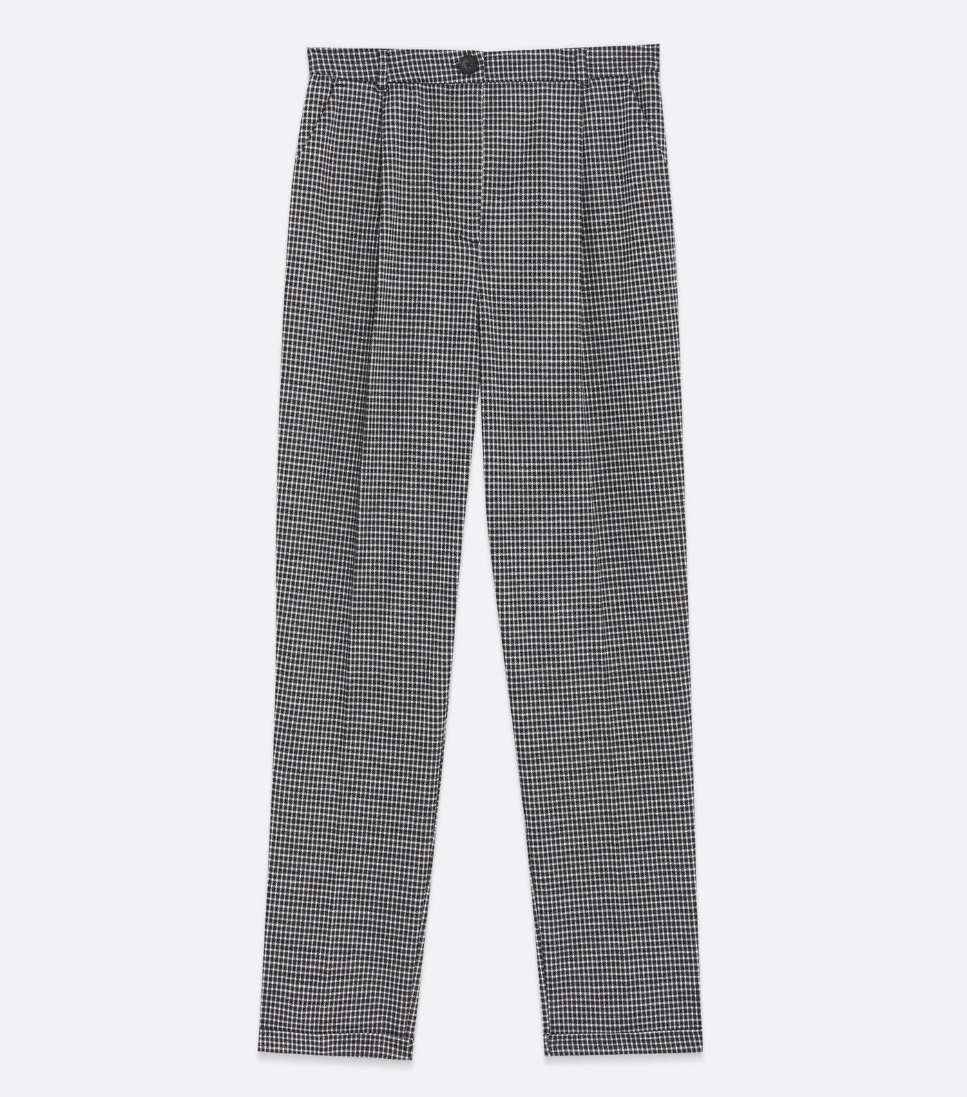 Tall Black Check Jacquard Tapered Trousers Image 5