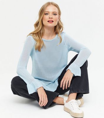pale blue fine knit jumper