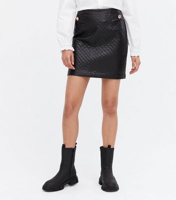 quilted down mini skirt