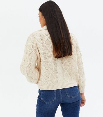 petite cable knit cardigan