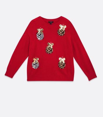 Sequin bauble hot sale christmas jumper