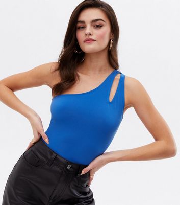 blue one sleeve top