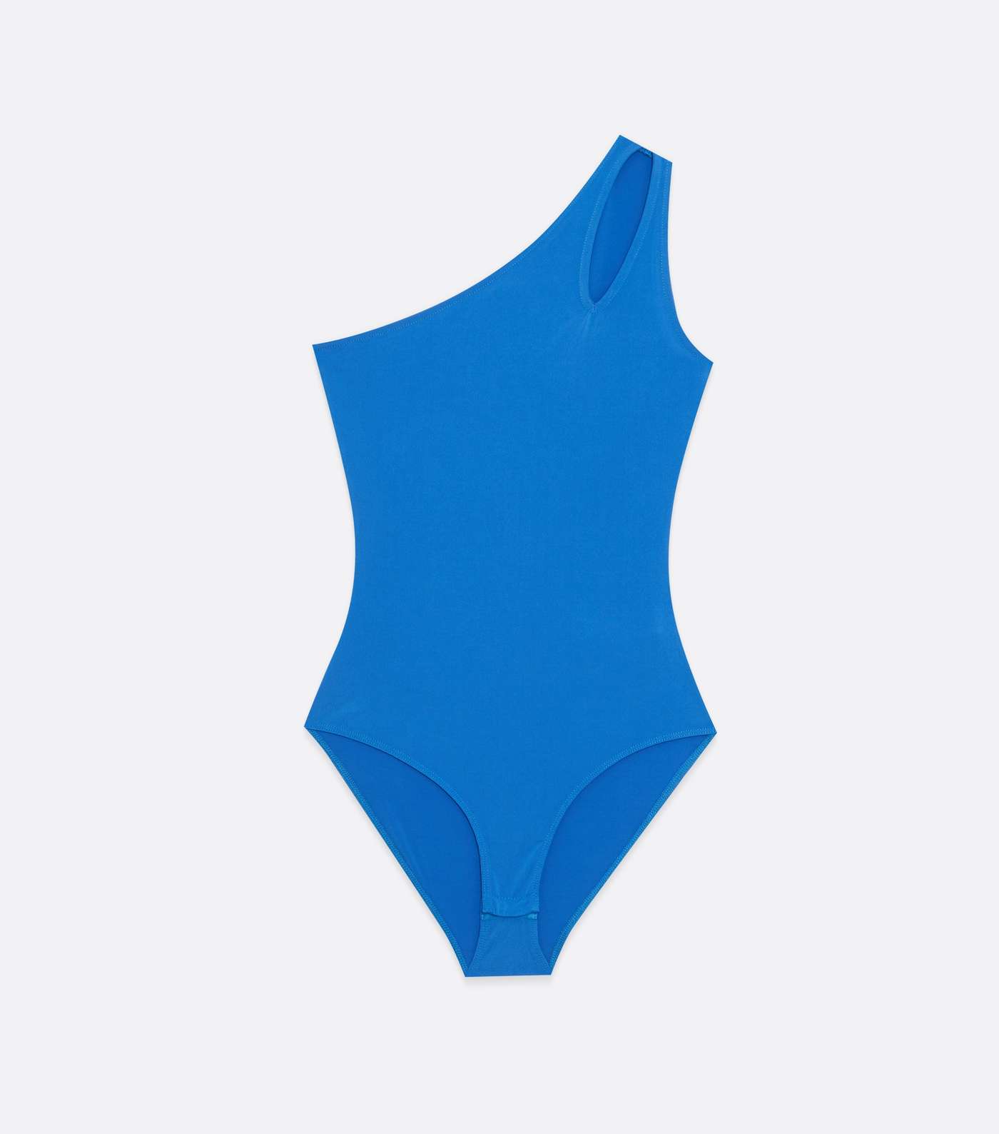 Blue Cut Out One Shoulder Bodysuit Image 5