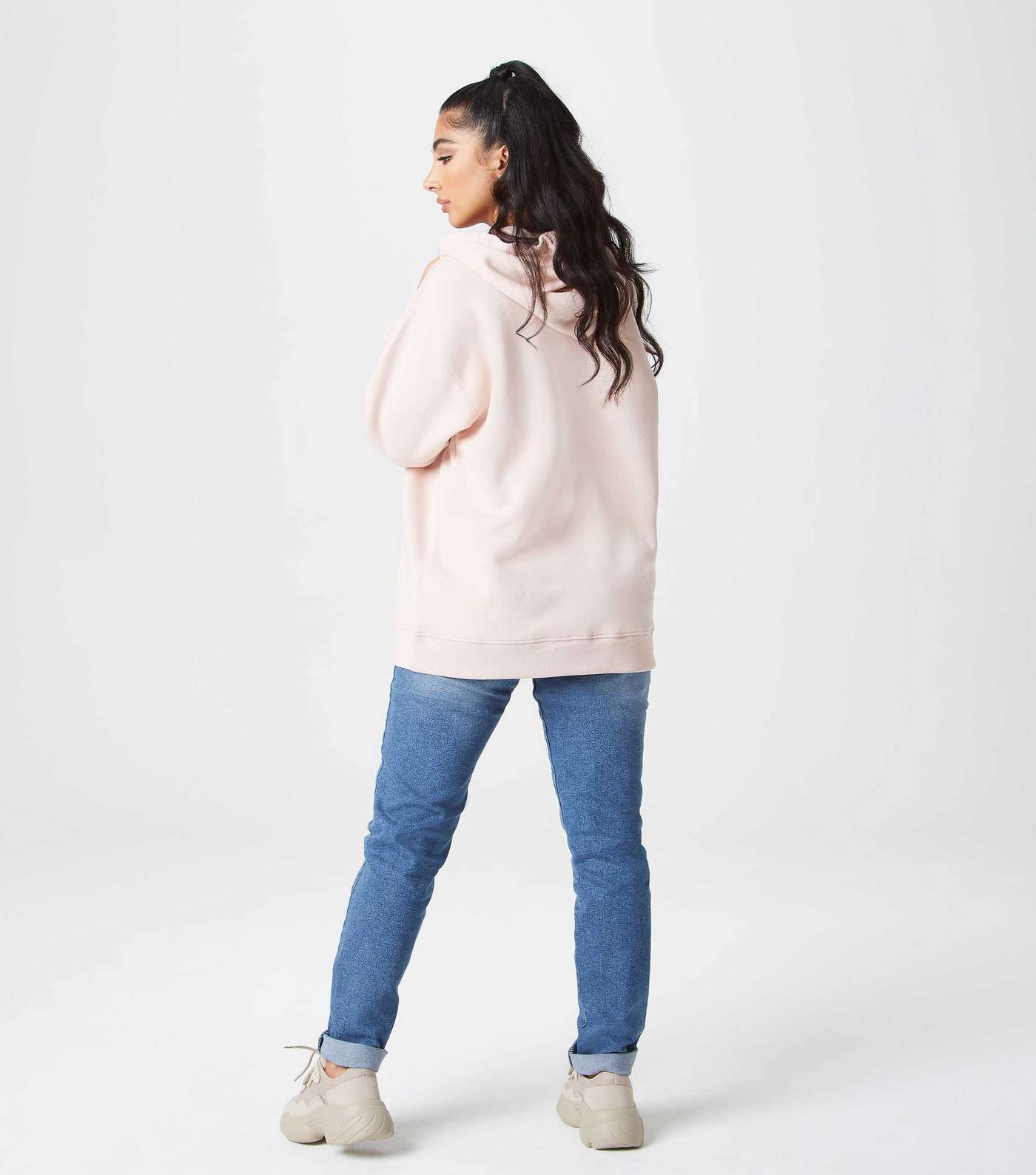 Urban Bliss Pale Pink Oversized Hoodie Image 3