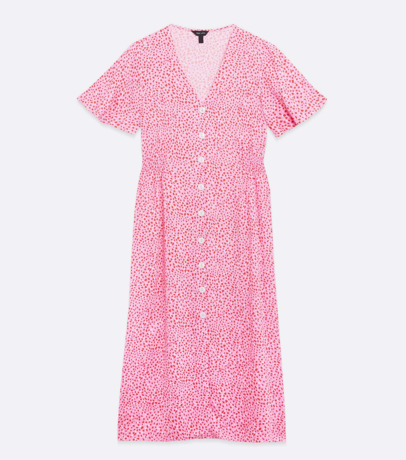 Pink Spot Midi Shirt Dress Image 5
