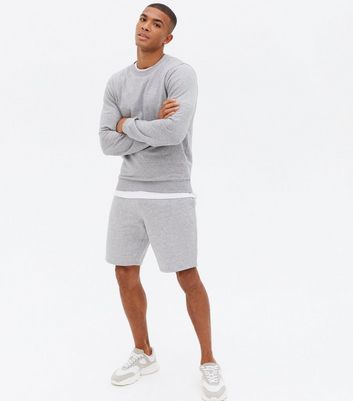 Grey Marl Jersey Tie Waist Shorts | New 