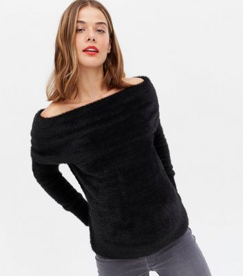 Click to view product details and reviews for Maternity Black Fluffy Bardot Jumper New Look.