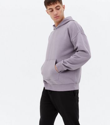 Lilac Pocket Front Oversized Hoodie New Look